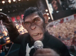 Robbie Williams monkeys around in BETTER MAN